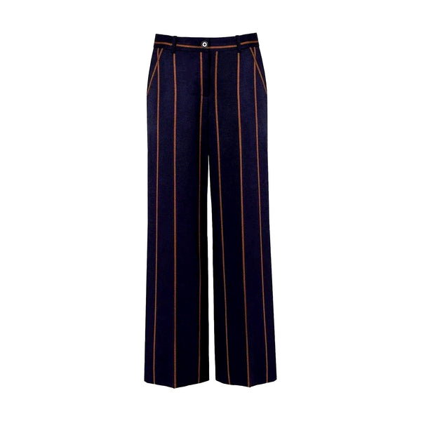 Androgynous Wide-Leg Pants | 45% Viscose, 25% Polyamide, 15% Merino Wool, 15% Cashmere | Chic & Sporty Style with Hidden Fastenings | One Posh Closet