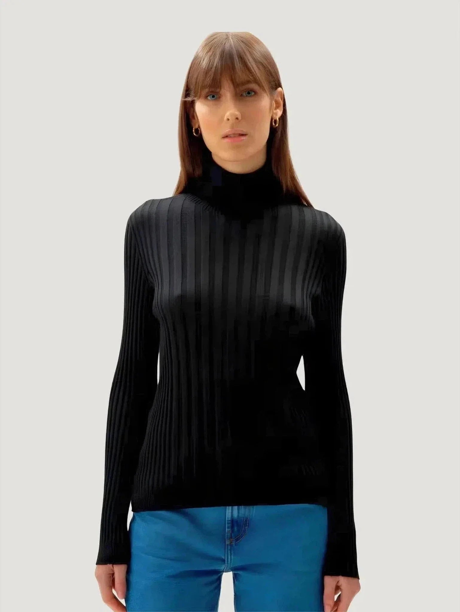 LÉMME Extra Fine Merino Wool Ribbed Turtleneck